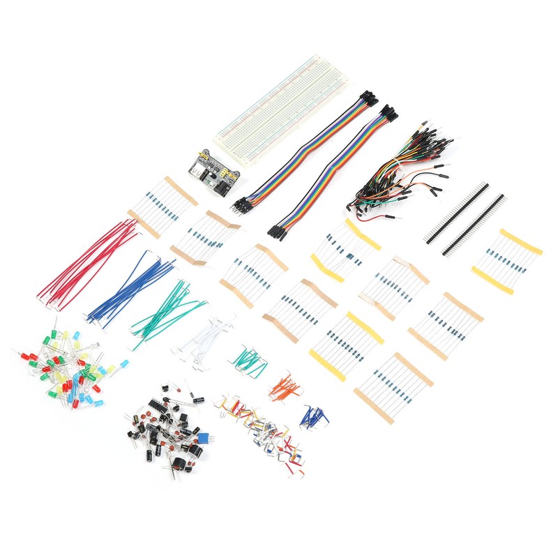 DIY Electronic Component Kit Jump Line Breadboard Ceramic Capacitor Resistor