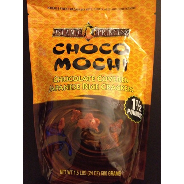 Island Princess Choco Mochi Chocolate Covered Japanese Rice Crackers 2/1.5 Lb Each