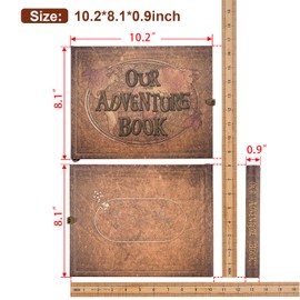 JIMBON DIY Photo Album, Our Adventure Book, Handmade Photo Books, DIY Scrapbook, Large with 180 Pages, Scrapbook Album for Family Wedding (25 x 20 cm) (Brown)