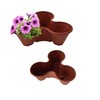 Shop4allsorts Set Of 6 Terracotta Colour Strawberry Trio Planter Flower