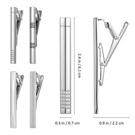 Veemoon 4 Pcs Minimalist Necktie Set Tie Clips for Business Wedding Lightweight Shirt Clip Buckle Durable User Friendly Design for Mens Accessories