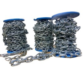 Elkoza DIN 5685 Heavy Duty Hot Dipped Galvanised DIY Strong Short Link Steel Chain (4mm Galvanised Chain, 2 Meter Chain)
