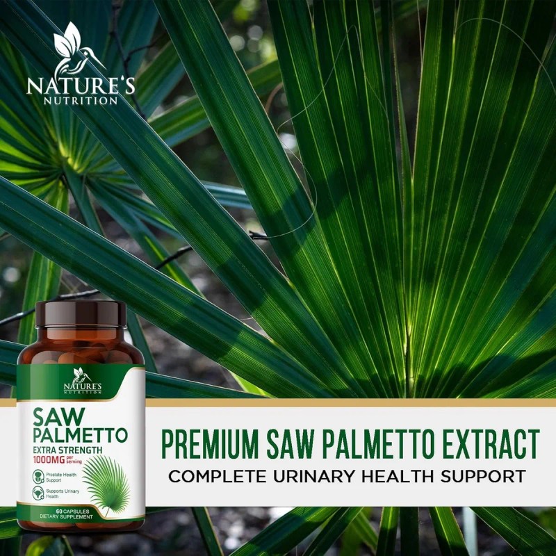 Saw Palmetto Apoyo A Prostata 1000mg Con 60 Caps Hecho