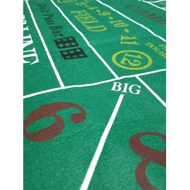 Craps & Texas Hold'em Poker Layout 2-Sided Reversible Premium Felt 6ft x 3ft
