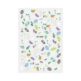 Generic Daisy Flowers Nail Stickers Sunflower Flower Leaf Avocado Extra Thin Nail Decals Xf3228 Nail Wraps Stickers Manicure Supplies for Women Nails Full Long Lasting Easy Apply and Remove