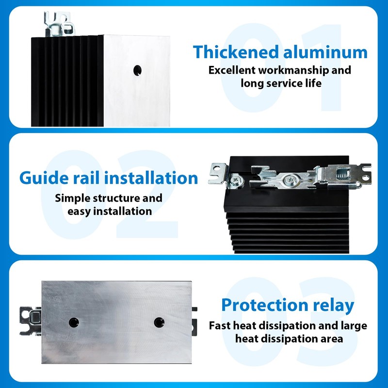 Aluminium Heat Sink, SSR, Single-Phase Solid State Relay Heatsink, 100-120A