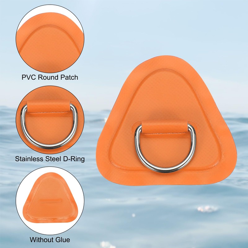 PATIKIL D-Ring Patch, 4 Pcs 3.5" Triangle PVC Patch Pad