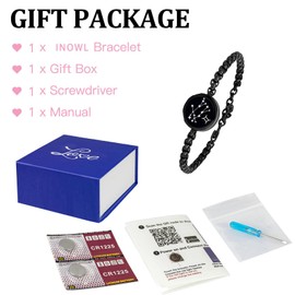 INOWL Long Distance Touch Bracelets, Couple Bracelets, Remote Intelligent Matching Couple Bracelets,Bracelets Jewelry, Gemini constellations, Black