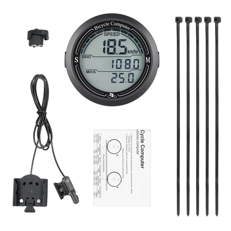 EXGUEACK Bike Computer Wired, 19 Functions Bicycle Speedometer and Odometer