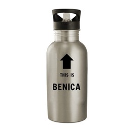 Molandra Products This Is Benica - 20oz Stainless Steel Water Bottle, Silver