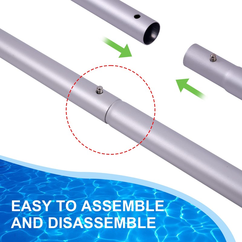 Sepetrel Pool Pole - 10.5 Foot Anodized Aluminum Extension Cleaning