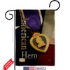 Breeze Decor GS108407-DB Purple Heart Hero Burlap Americana Military Veteran
