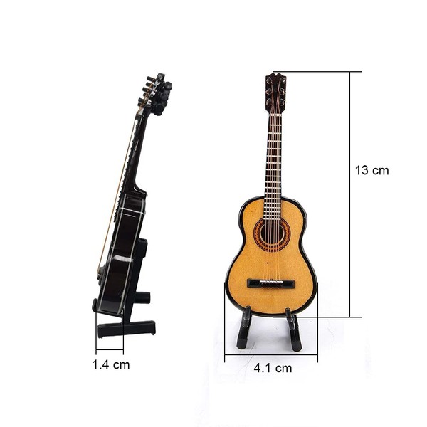 ALANO 12cm Wooden Guitar Model Mini Musical Instrument Classic Guitar