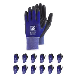 RS STROMER ESD/Assembly Gloves, Surge Protection, Electrostatic, Size 08, 12 Pairs, Blue Black/Electrostatic Gloves, Work Gloves, Equipped with Carbon Fibre