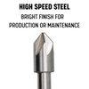 Drill America DEWCHAT Series High-Speed Steel Chatterless Countersink, 6 Flute,