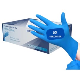 Heavy Duty 5 Gram Strong Disposable Blue Nitrile Examination Gloves Medical- Food – Mechanical – Industrial - Hair & Beauty – Janitorial - Latex Free, Powder free (Small)