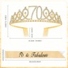 Golden Crown Tiara & Sash - 70th Birthday Decorations for