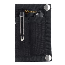 Kosibate EDC Pouch, EDC Organizer, Mini Tool Pouch for Knife/Flashlight/Tactical Pen/Card-Men's Slim Pocket Organizer for Daily Carry (Black)