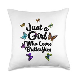 Funny Butterfly Gift For Girls Teens Women Butterfly Lovers Throw Pillow