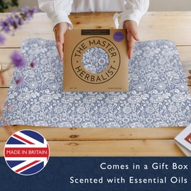 The Master Herbalist Fragrant LAVENDER Scented Drawer Liners in a BLUE William Morris Design | Pack of 5 Sheets (FOLDED) | Contains LAVENDER Essential Oil | Made in UK|