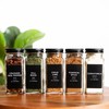 Black Spice Labels for Glass Jars, 148 Spice Jar Labels