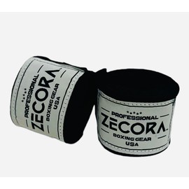 Zecora Professional Boxing Hand Wraps, USA (Black)