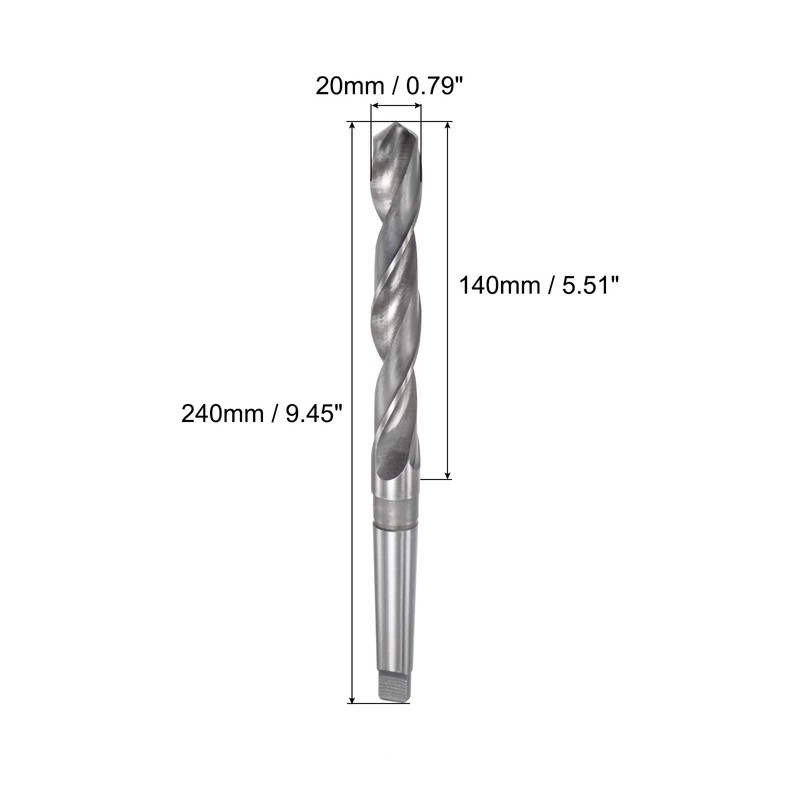 sourcing map 20mm High-speed Steel Twist Bit Extra Long Drill