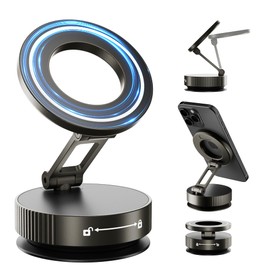 Hohosb Phone Holders for Your car,Upgraded Vacuum Magnetic Phone Holder Stand for Magsafe,360° Rotatable Zinc Alloy Suction Cup Phone Mount for Car/Gym/Mirror/Shower-Grey