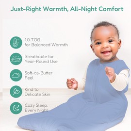 TOTCHILL Baby Sleep Sack 15-24 Months, Comfy Soft Wearable Blankets, 1.0 TOG Sleeping Bags with 1-way Zipper Unisex 3-Pack