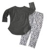 ggudd Girl's Leopard Printed Long Sleeve Tops and Leggings Pants