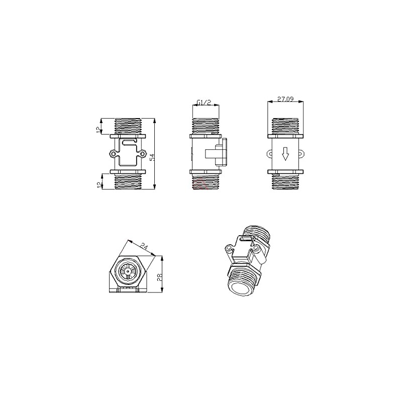 Clear Turbine Water Flow Sensor with 3-pin JST