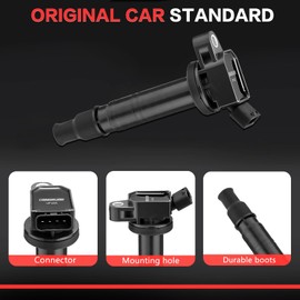 CASEONJAN Ignition Coil Pack UF495 90919-02248, Compatible with Lexus IS F Scion xB Toyota XRS Matrix Tacoma Tundra 4Runner FJ Cruiser - 2.4L 2.7L 4.0L 5.0L V6 Replaces 5C1419 C1426 UF495, Set of 4