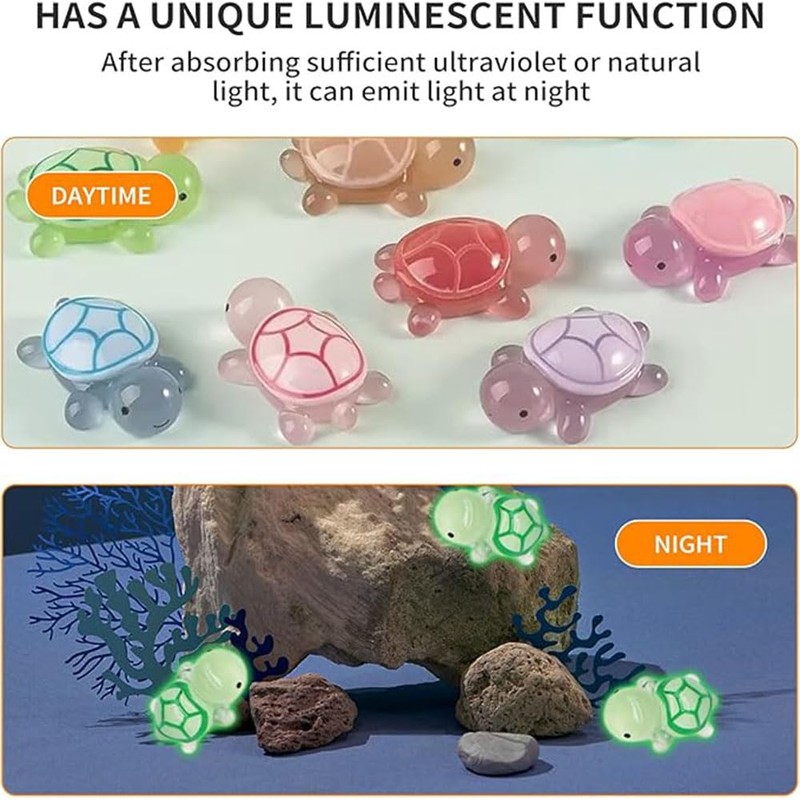MaoNativey 30 PCS Glow in The Dark Mini Turtles -