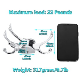 Ovlist Heavy Duty Swivel Coat Hook Space Saving Towel Rope Hook Wall Mount Triple Swing Arms for RV Bathroom Kitchen Garage,Polished Chrome