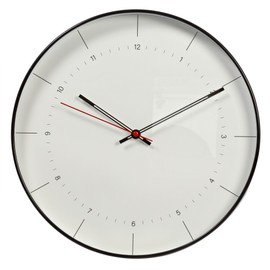 Kiera Grace Wall Clock, 14 Inch, Black Trimming White Face Simple Modern Classic Wall Clocks Battery Operated, Slimline Numerals Silent Non Ticking Home Decor for Living Room, Kitchen, Bathroom