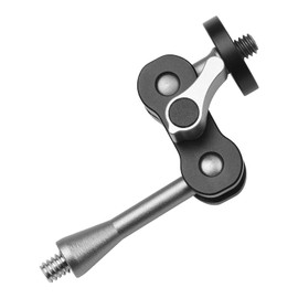 MA-95 Magic Arm Extension Bracket Monitor Mount Adapter Aluminum Alloy 1/4 Inch Screws Connection Dual Flexible Ball Head for Mounting Video Monitor LED Light, Pack of 2pcs