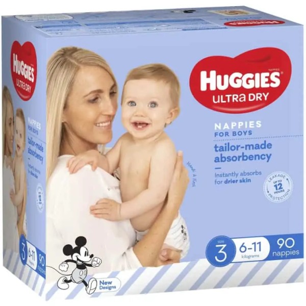 Huggies Jumbo Nappies Size 3 Crawler Boy (6-11kg) – 90 Pack