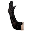 Hazhlko Women's Super Long Ruched Stretchy Mesh Tulle Sheer Gloves