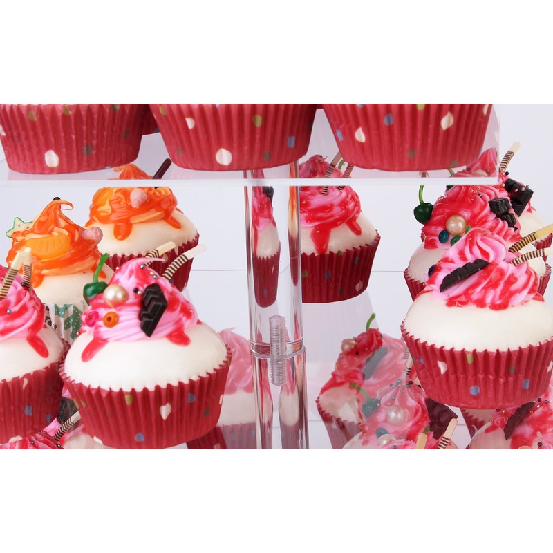 YestBuy 4 Tier Cupcake Stand, Acrylic Cupcake Tower Stand, Premium