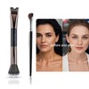 2PCS Nose Contour Brush Set – Includes 2-in-1 U-Shaped and