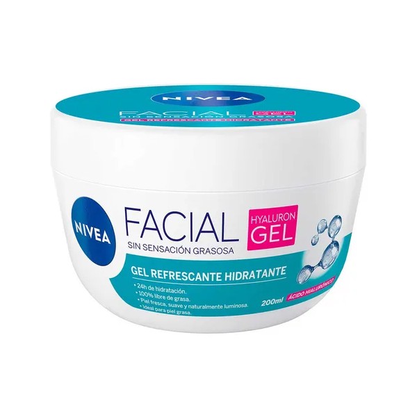 Nivea Gel Facial Refrescante con Ácido Hialurónico, Absorción Rápida y