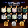 Ice Bucket, Ice Bucket with Silicone Sealing Ring Double-Wall Vacuum