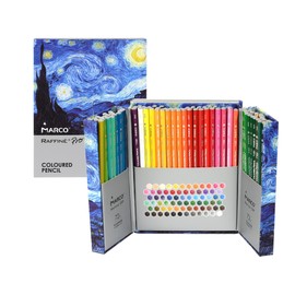 MARCO Colouring Pencils - 72 Oil-Based Colouring Pencils, Non-Slip Soft Surface, High Break Resistance, Intense Colours, Hexagonal Size, Art Students 7100por