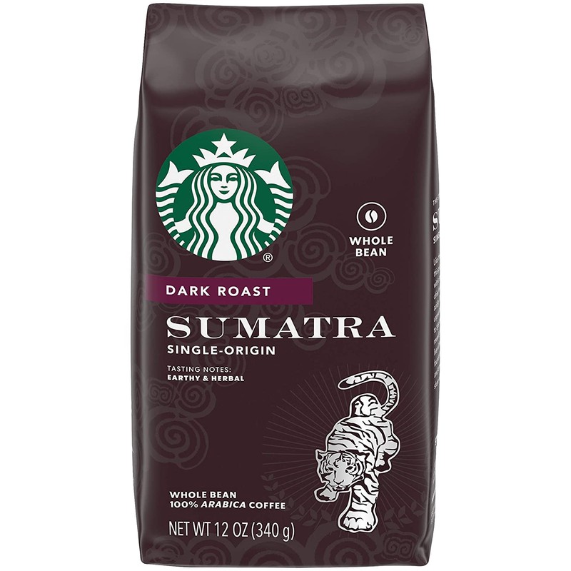 Starbucks Sumatra Coffee, Whole Bean, 12-Ounce Bags (Pack of 3)