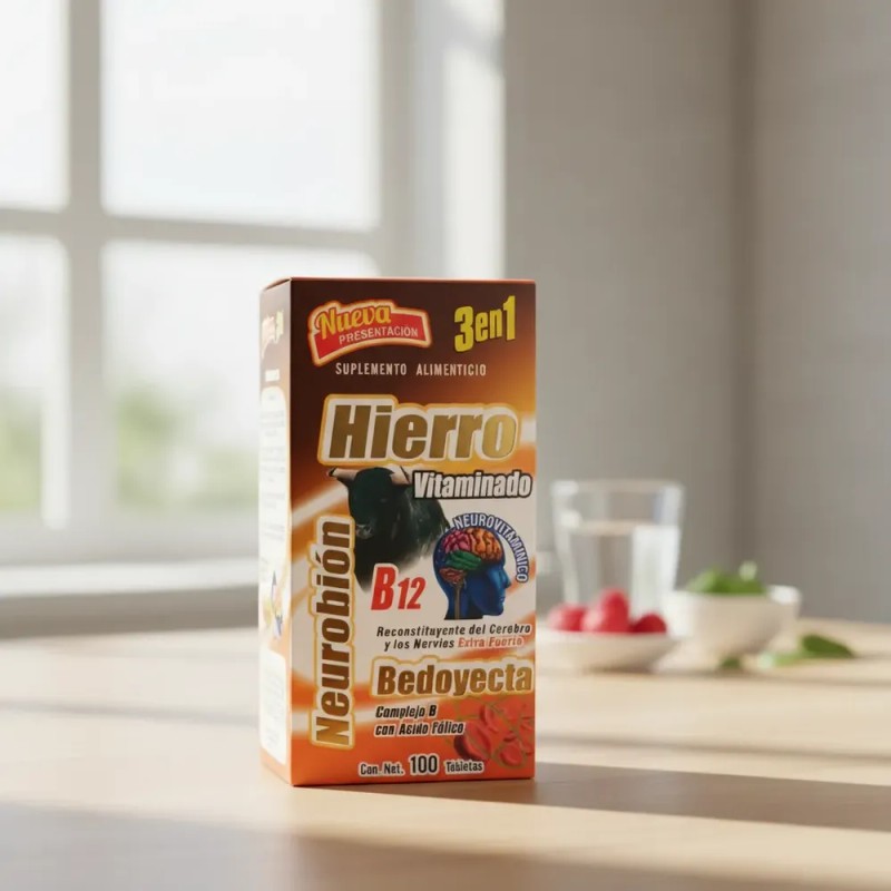 Hierro Vitaminado+bedoyecya+neurobion B12(complejo B) 100tab