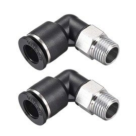 sourcing map Push to Connect Tube Fitting Male Elbow 10mm Tube OD X 1/4 NPT Thread Pneumatic Air Push Fit Lock Fitting 2pcs