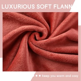 Minervada Heated Electric Blanket Queen Size 84''x90'', Dual Controller Soft Flannel with 5 Heat Settings 10 Hour Auto Off Large Blanket for Bed- Brick Red