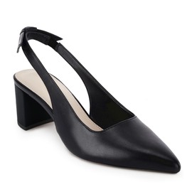 Juliet Holy Womens Pumps Pointed Toe Slip on Slingback Cute Bowknot Classic Chunky Block Heels