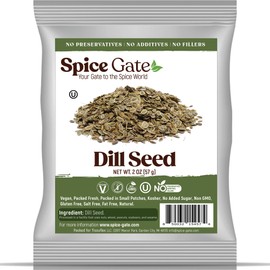 Spice Gate Dill Seed Whole (2 oz) ideal for pickling, soups, pasta, and seasonings.