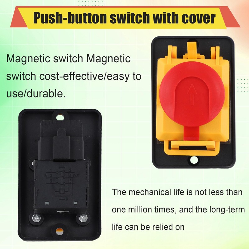 Comphic KJD12 16A 250V Electromagnetic Switch with Magnetic Button Undervoltage
